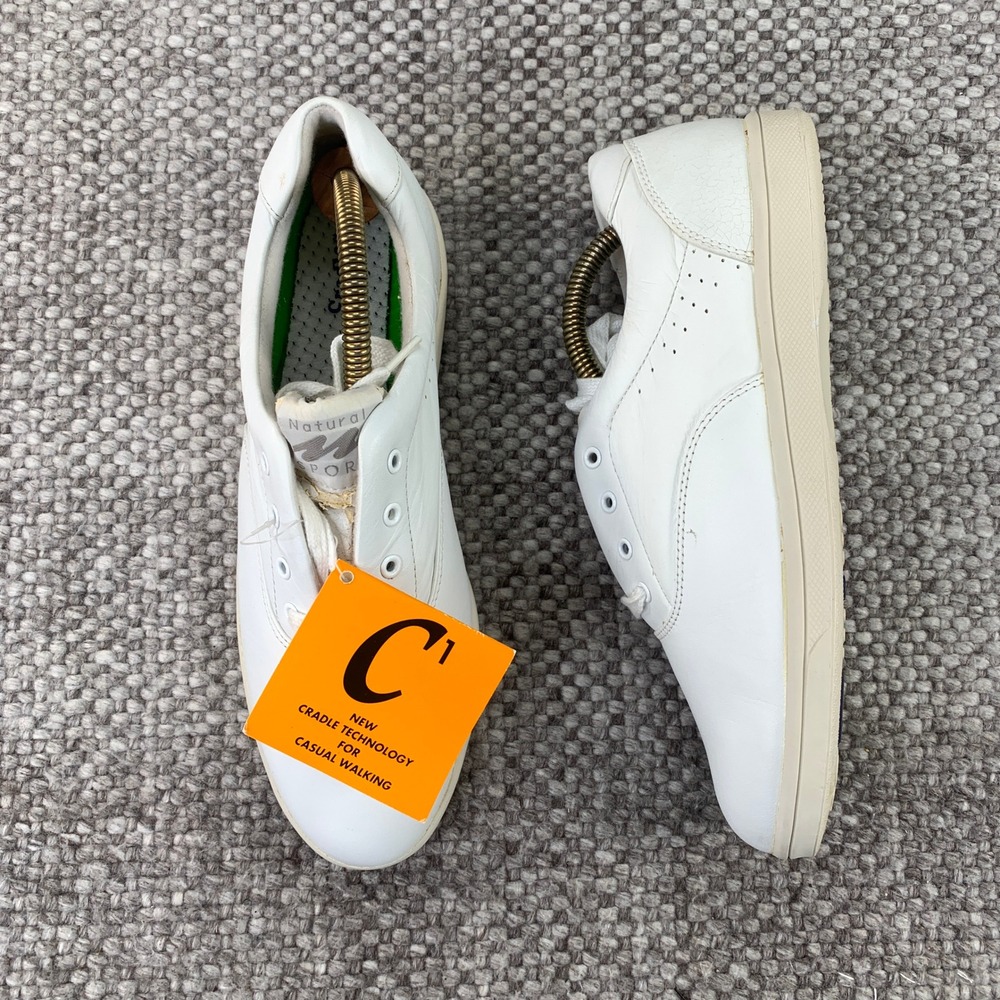 Natural Sport Walking Shoes Womens 8.5 White Leather Cradle Technology 205A12